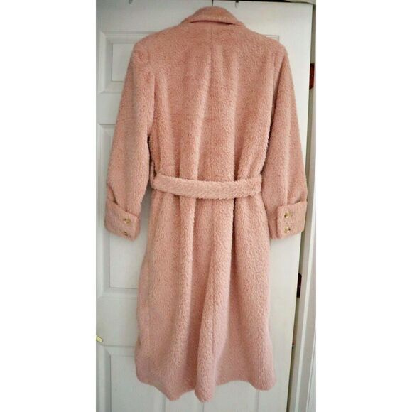 Free People OB1838252 Women Sz S Pink Faux Sherpa Relaxed Fit Cuff It Coat - Picture 2 of 12